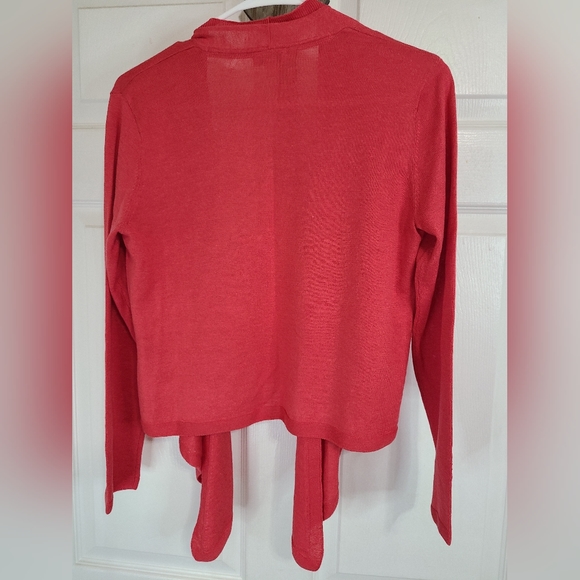 (508) J.Jill Woman's Open Sweater, Size: XS Petite Color: Red - Picture 9 of 16